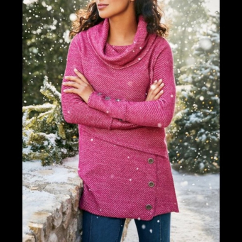 Soft Surroundings Langley Top - Relaxed Cowl Neck sweater tunic